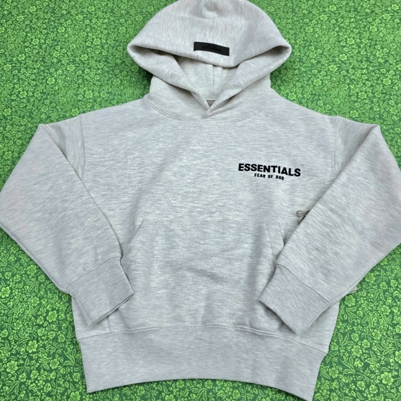 Essentials Light Oatmeal Hoodie Sweater for Kids - Picture 10 of 16